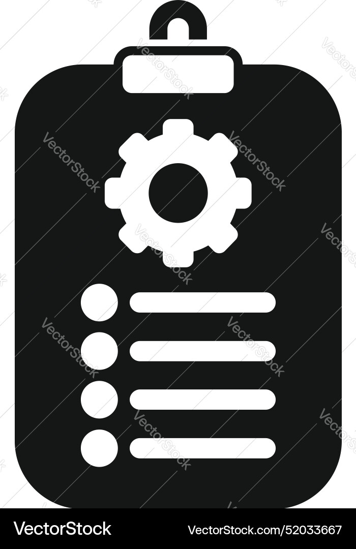 Clipboard showing check list and gear Clipboard showing check list and gear vector image