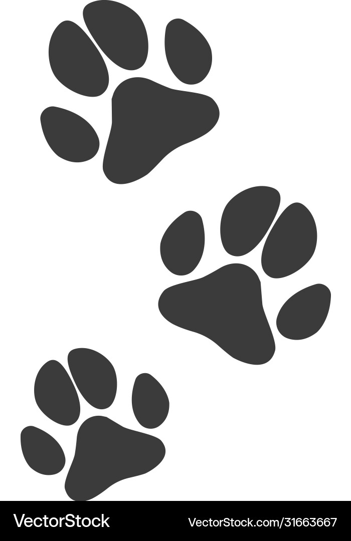 Cute Paw Print Logo Vector Image
