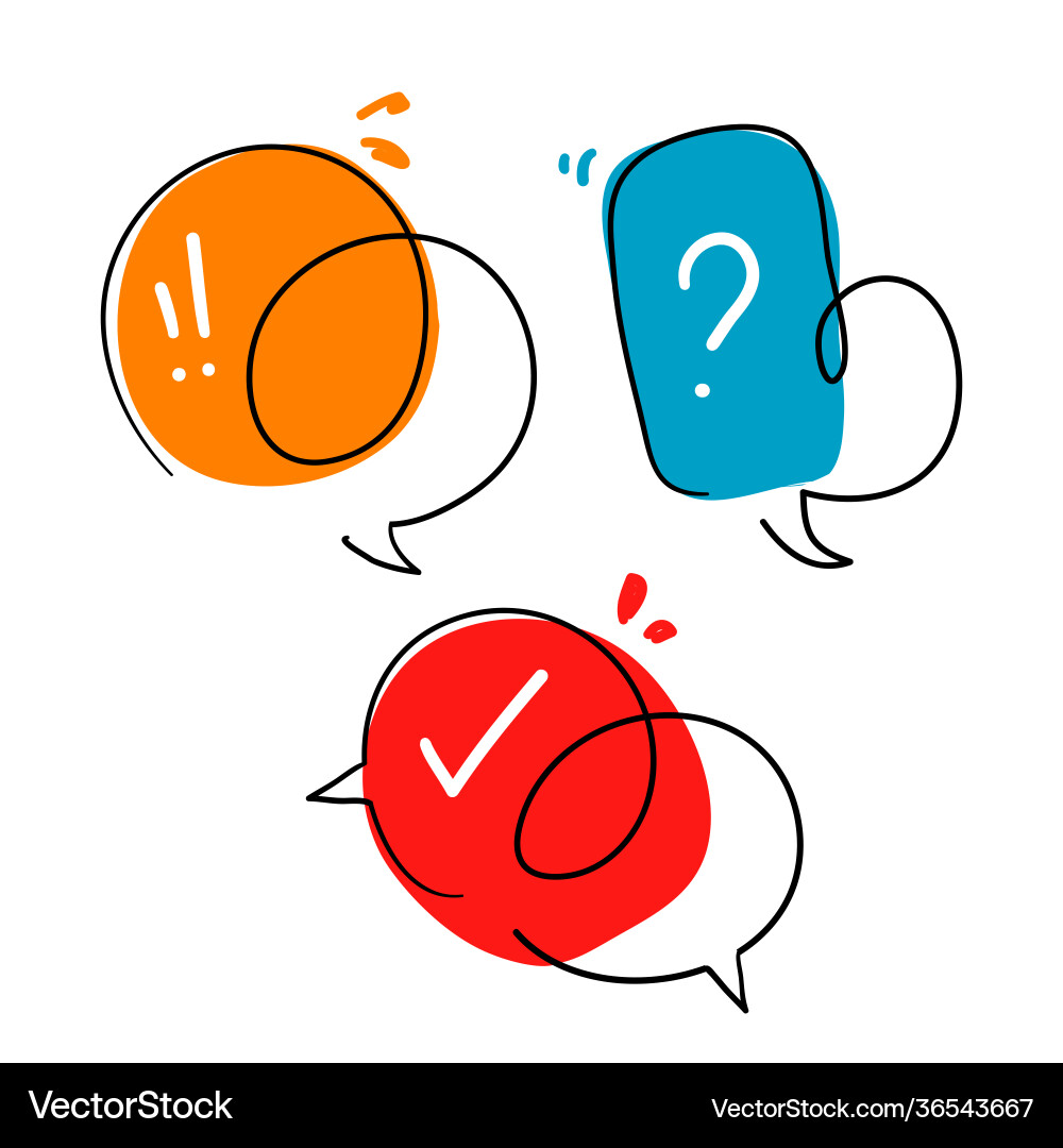 Hand gezeichnete Doodle Blase Rede mit Frage Hand gezeichnete Doodle Blase Rede mit Frage vektorbild