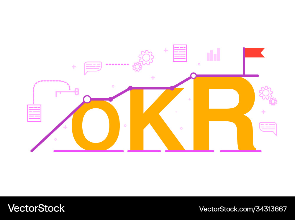 Okr-Ziele und wichtige Ergebnisse Geschäftskonzept Okr-Ziele und wichtige Ergebnisse Geschäftskonzept vektorbild