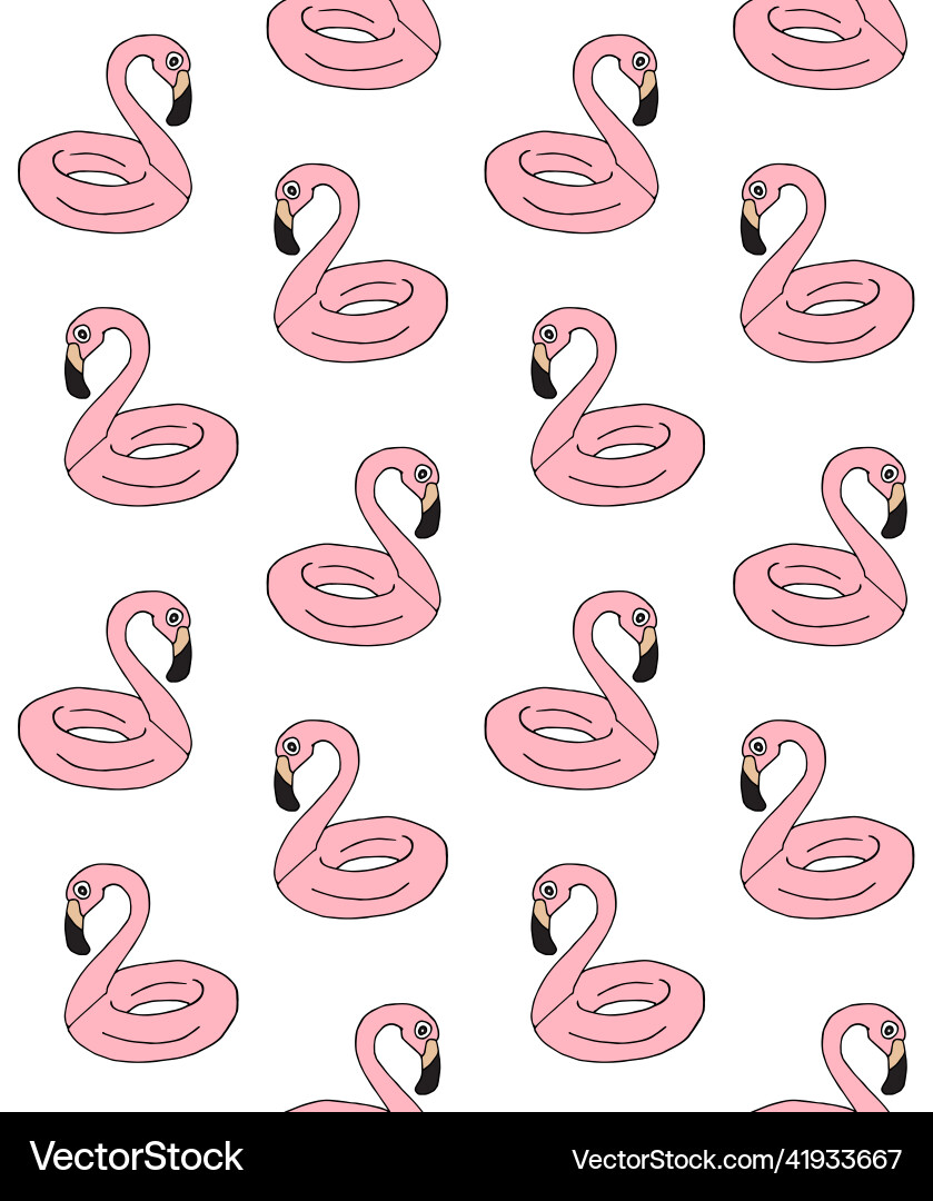 Seamless pattern of flamingo ring float Seamless pattern of flamingo ring float vector image