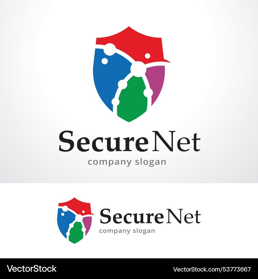 Secure net logo template design emblem Secure net logo template design emblem vector image