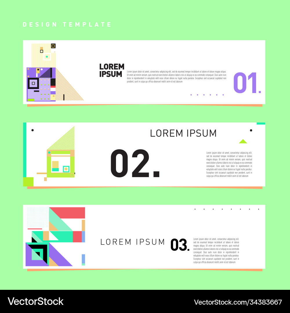 Set abstract banner web design template retro vector image