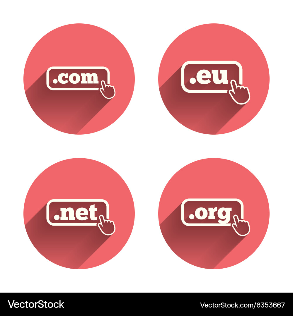 Top-Level-Domains signiert com eu net und org vektorbild