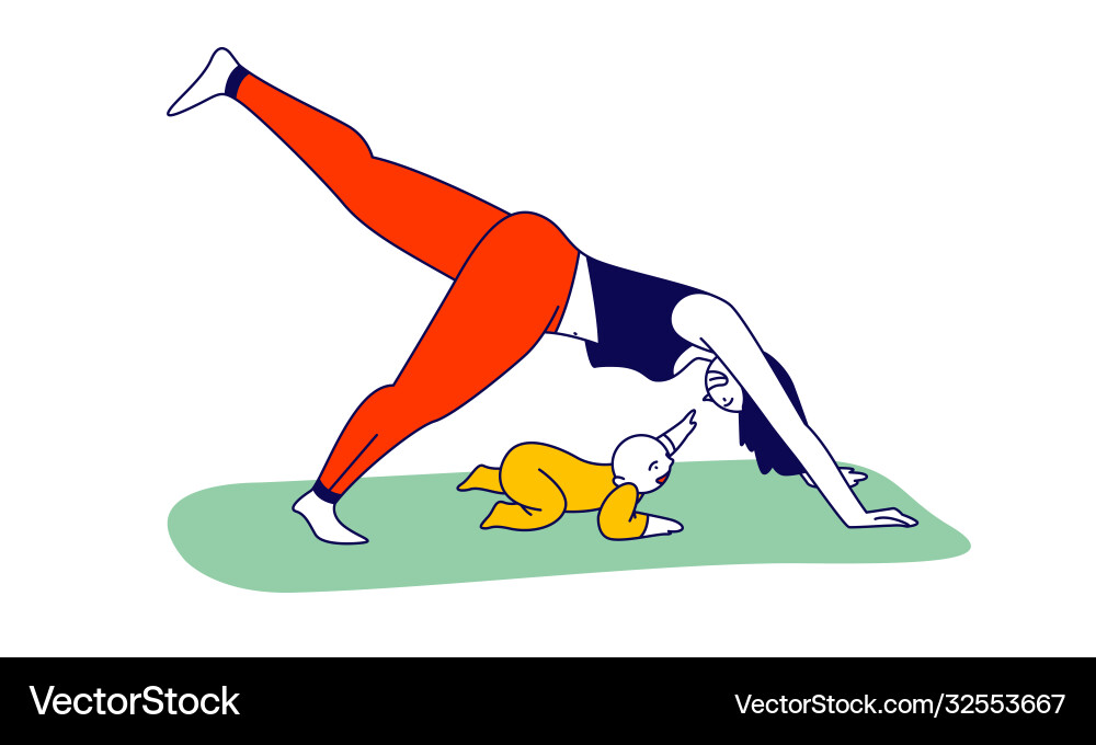 Young woman character stand in yoga posture Young woman character stand in yoga posture vector image