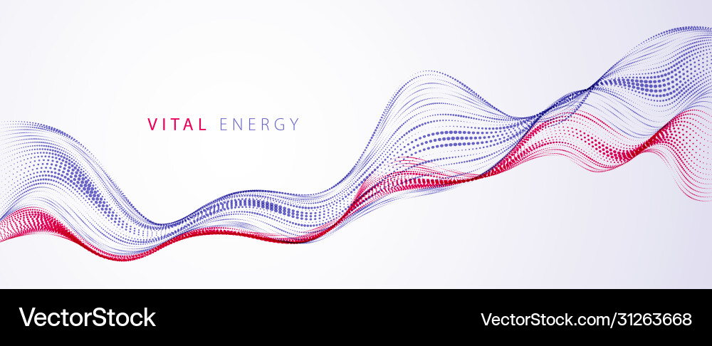 3d particles mesh array sound wave flowing round 3d particles mesh array sound wave flowing round vector image