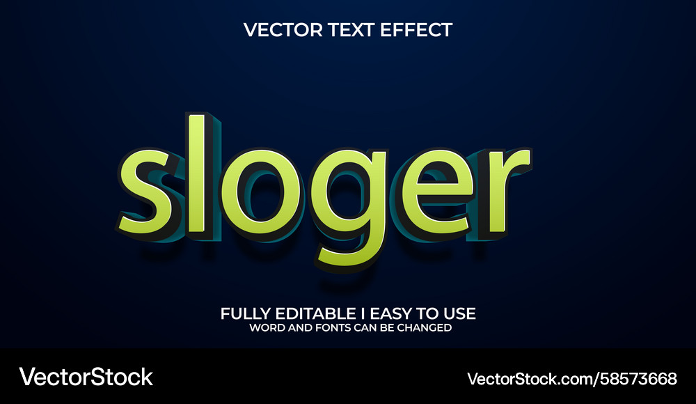 3D Text Effect - Editable Vector Image