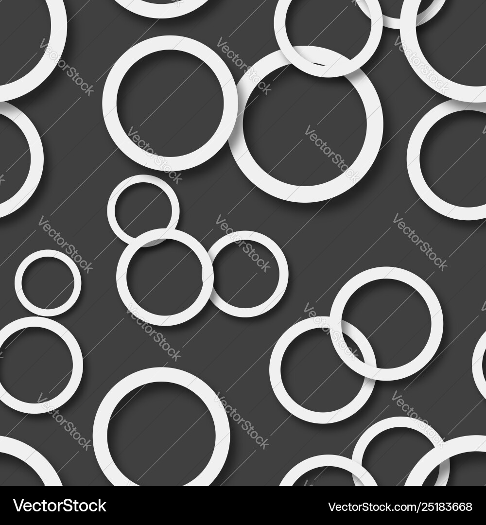 Abstract seamless pattern rings with shadows vector image