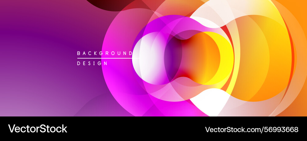 Abstract vibrant circles overlap creating fluid Vector Image
