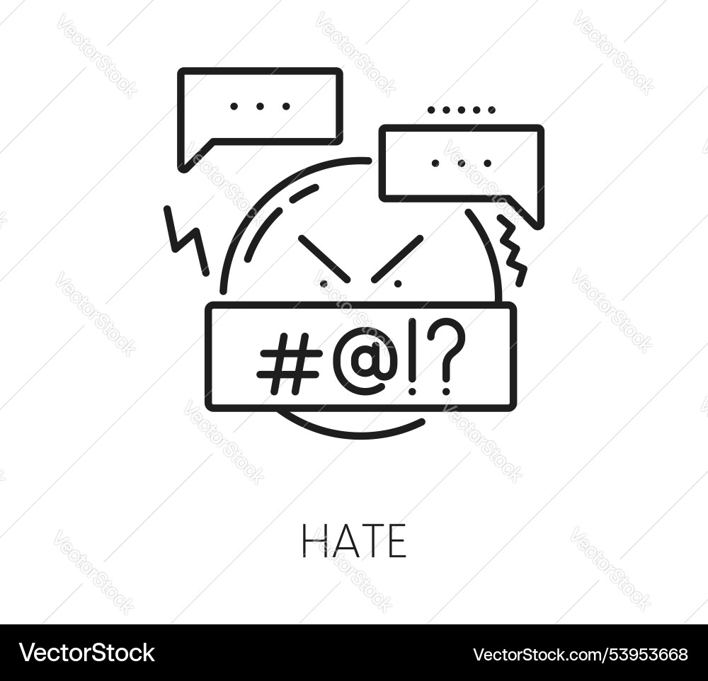 Blogging-Linien-Icon wütend Gesicht Medien Inhalt Blogging-Linien-Icon wütend Gesicht Medien Inhalt vektorbild