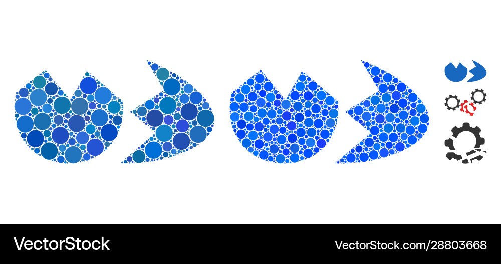 Broken eggshell composition icon circle dots Broken eggshell composition icon circle dots vector image