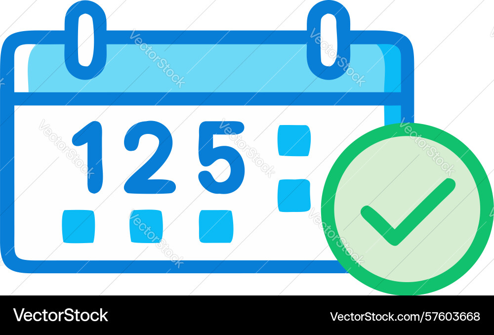 Calendar event confirmation with count icon vector image