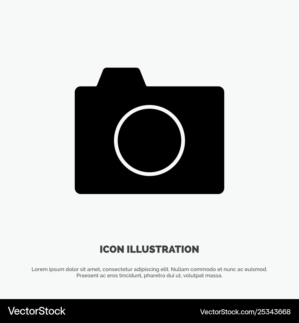 Camera image photo basic solid glyph icon Camera image photo basic solid glyph icon vector image