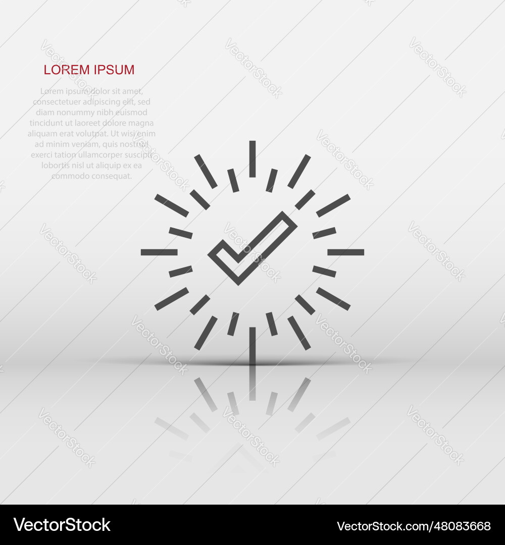 Check mark sign icon in flat style confirm button Check mark sign icon in flat style confirm button vector image