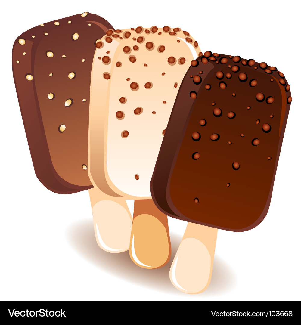 Chocolate Ice Cream Sticks Vector Image