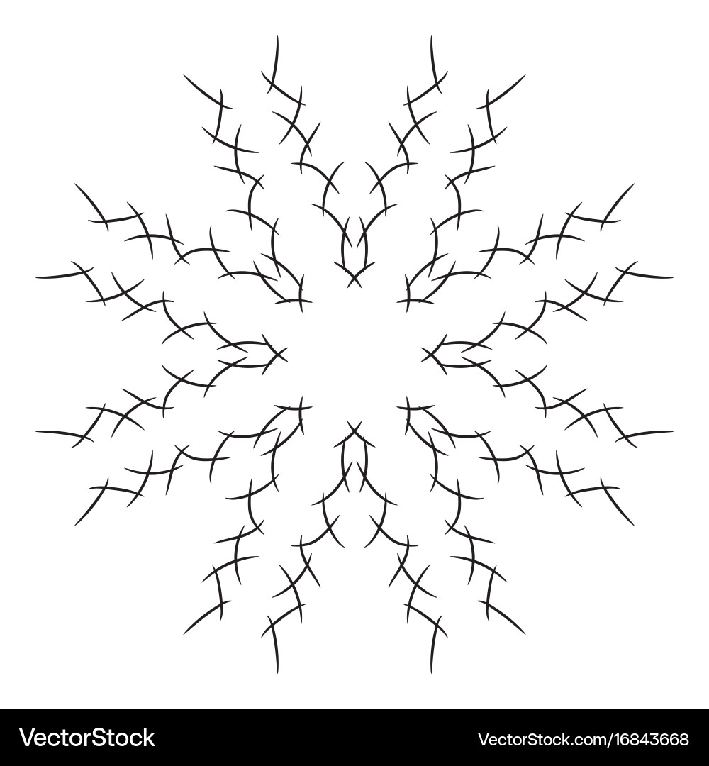 Circular black and white line pattern vector image