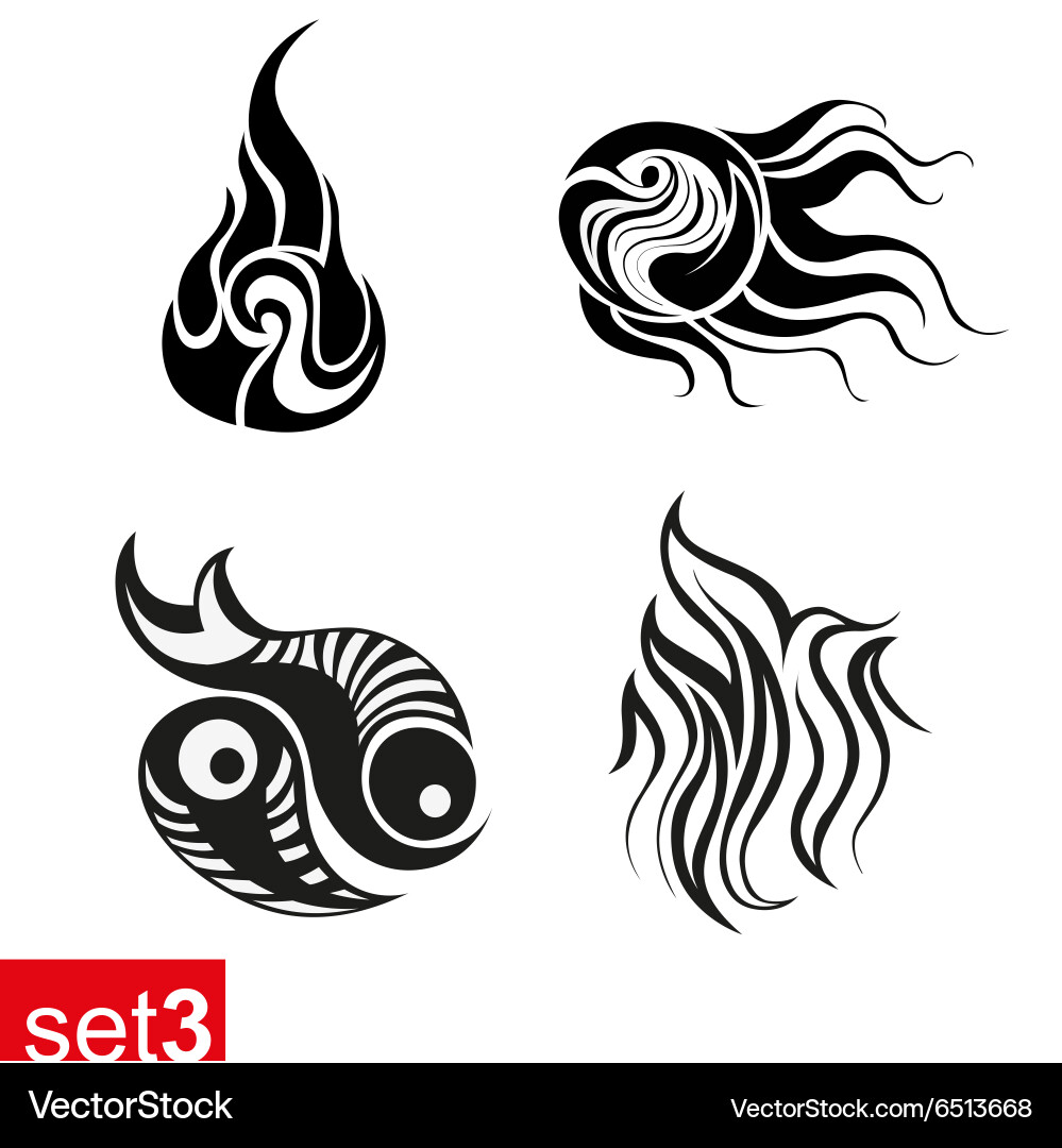 Decorative tribal tattoos set3 Vector Image