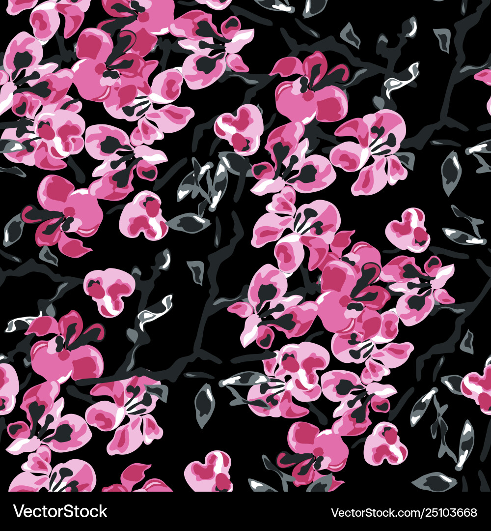 Elegant seamless pattern with sakura flowers Vector Image