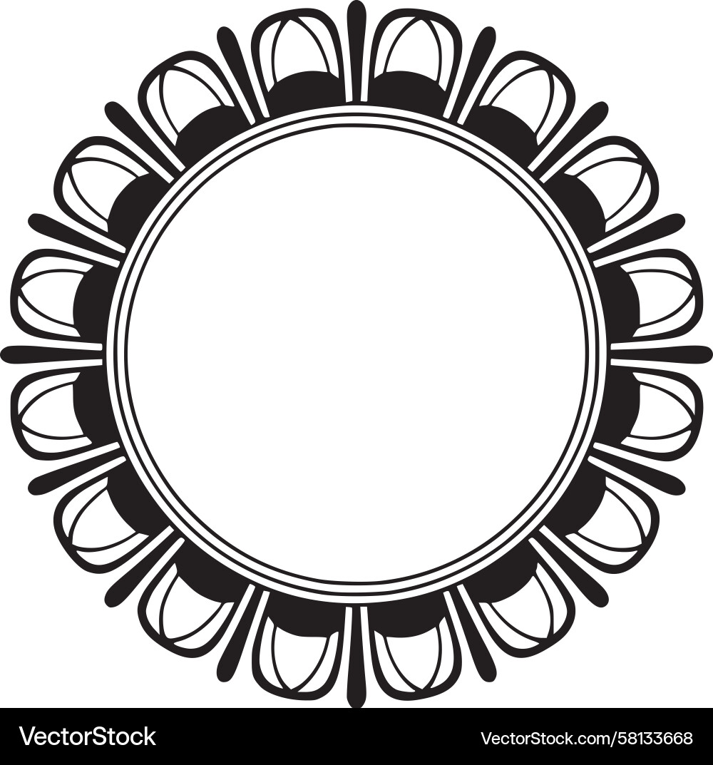 Geometric Circle Frame Pattern Vector Image