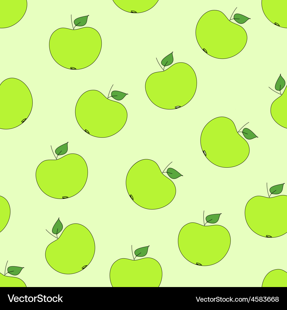 Green Apple Pattern Vector Image