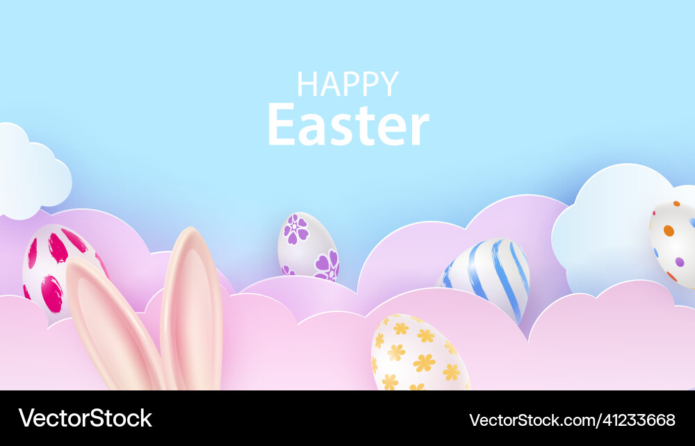 Happy easter greeting card sky in pastel colors Happy easter greeting card sky in pastel colors vector image