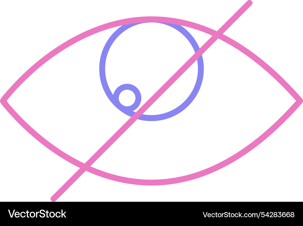Hide line two colour icon Vector Image