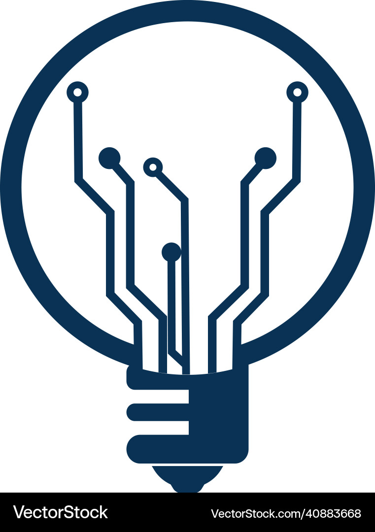 Light bulb idea icon with circuit board inside Light bulb idea icon with circuit board inside Vector Image