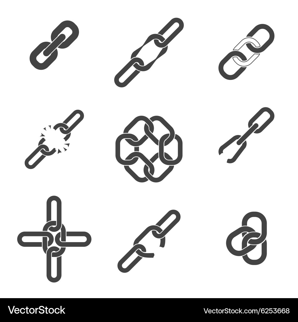Linked Chain Icons - Segment & Unite vector image