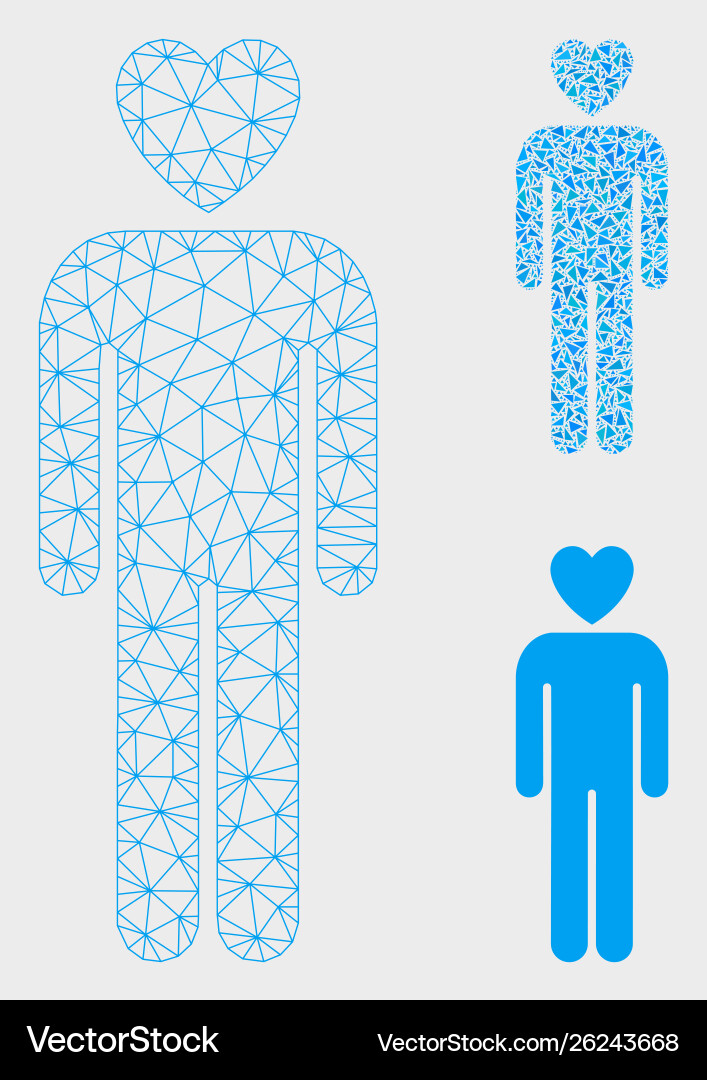 Lover man mesh network model and triangle Lover man mesh network model and triangle Vector Image