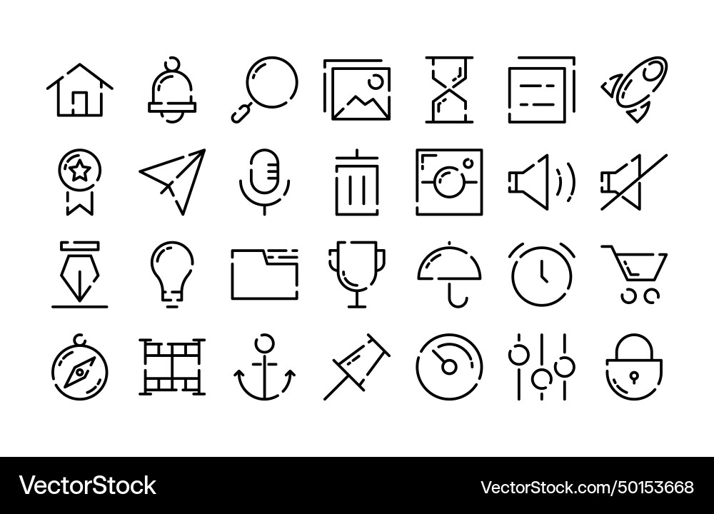 Modern clean user interface icon collection Vector Image