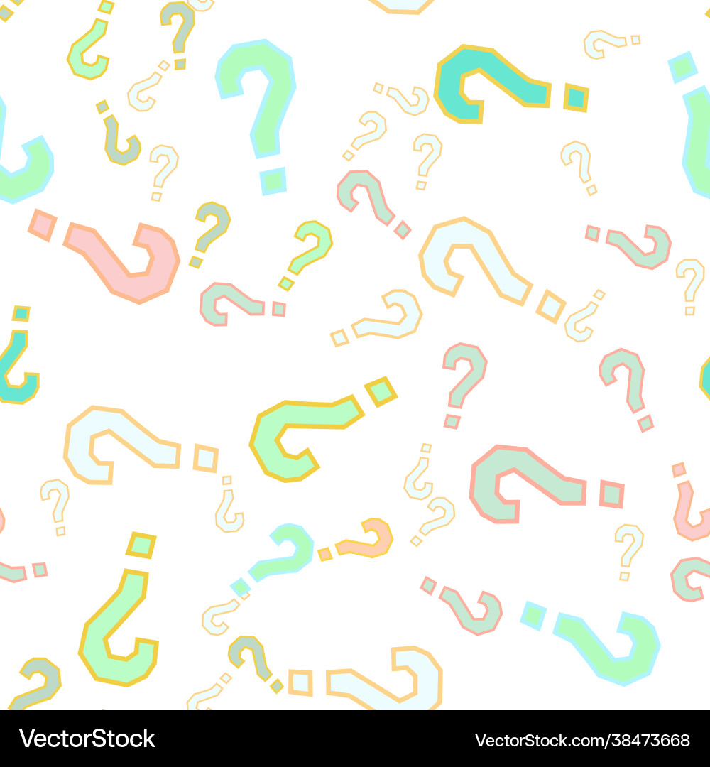 Quiz seamless pattern question marks doubt faq Quiz seamless pattern question marks doubt faq vector image