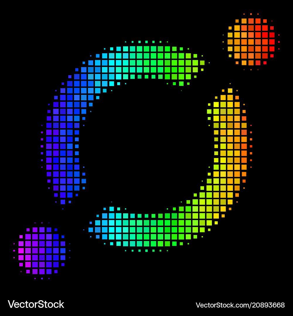 Rainbow pixel node link icon Rainbow pixel node link icon vector image