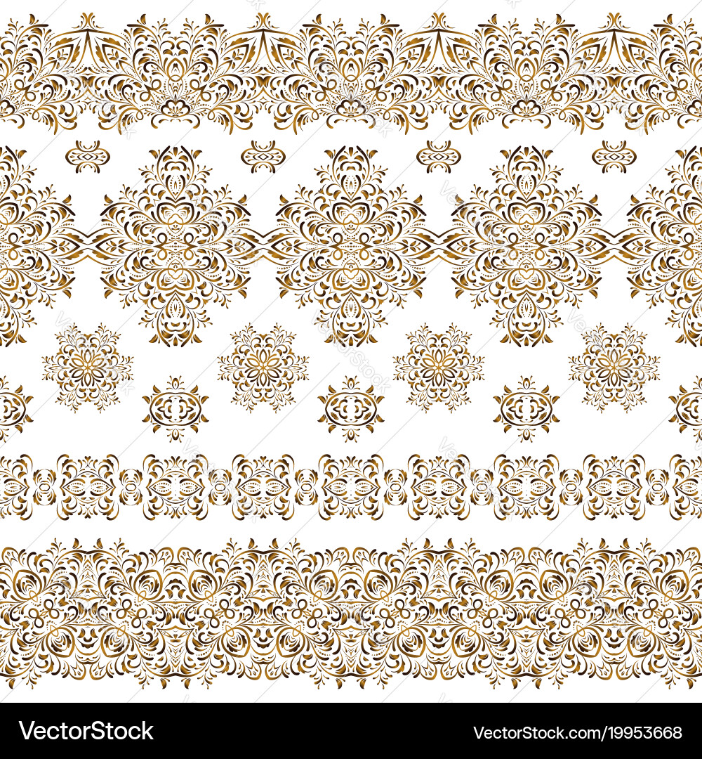 Seamless ethnic patterns for border vector image