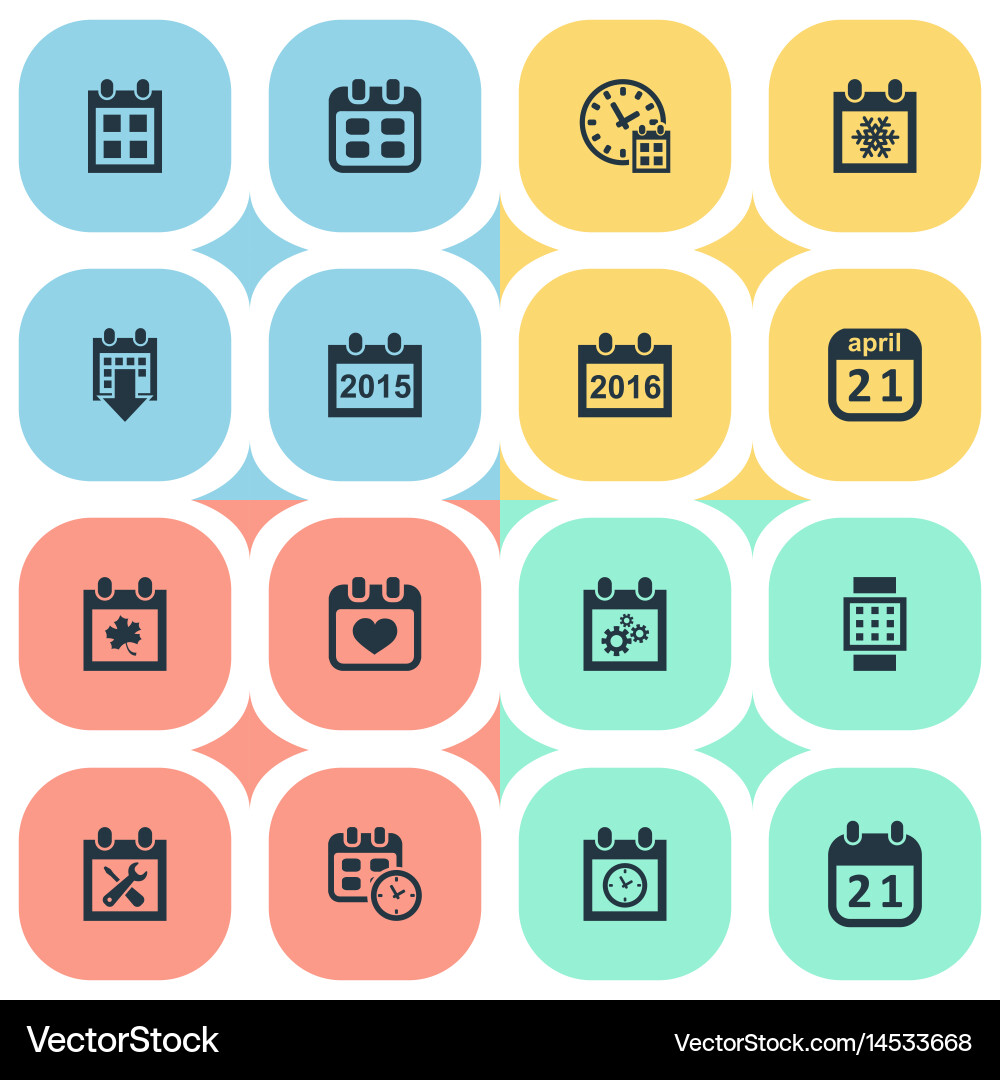 Set of simple time icons vector image