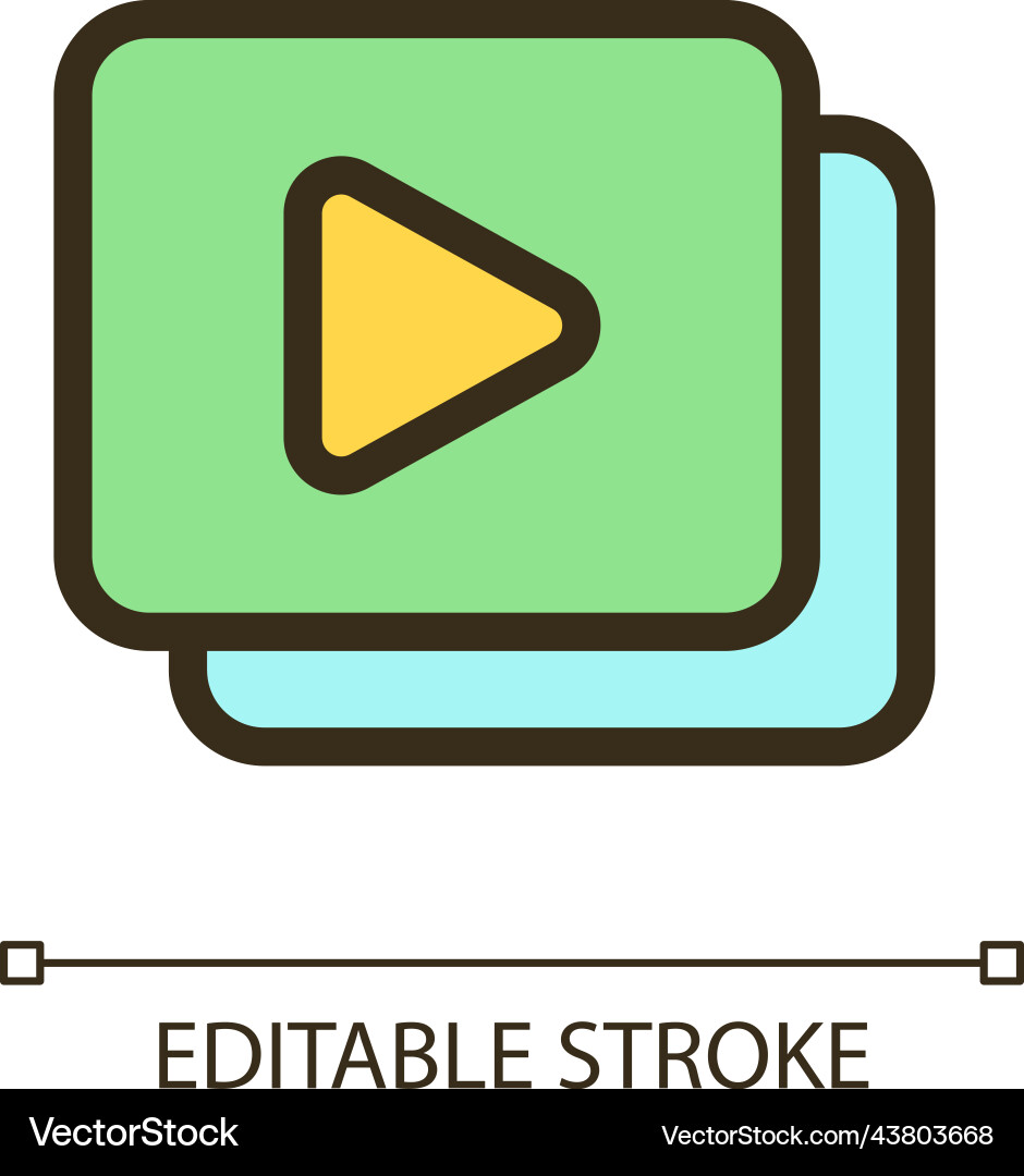 Set of video files pixel perfect rgb color ui icon Set of video files pixel perfect rgb color ui icon vector image