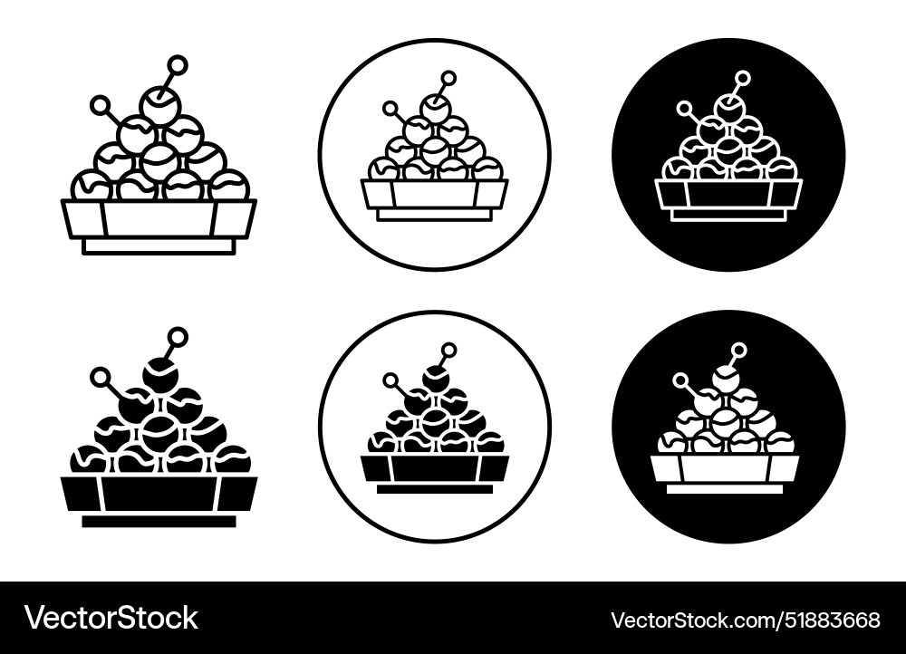 Takoyaki icon Royalty Free Vector Image - VectorStock