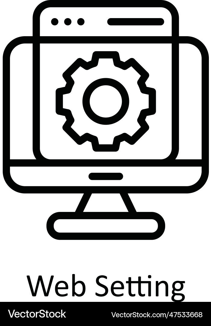 Web setting outline icon design vector image