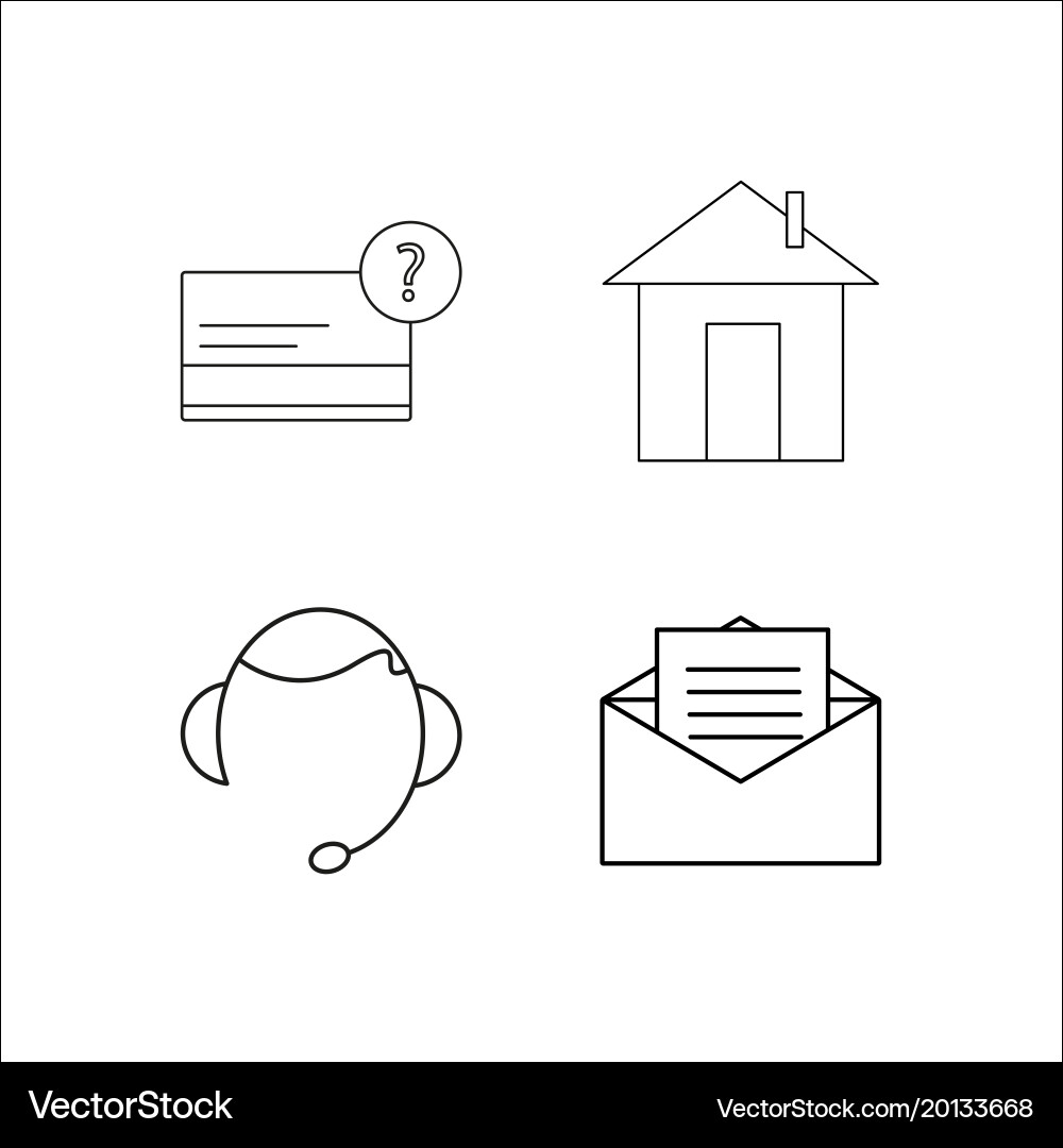 Web simple linear icon setsimple outline icons vector image