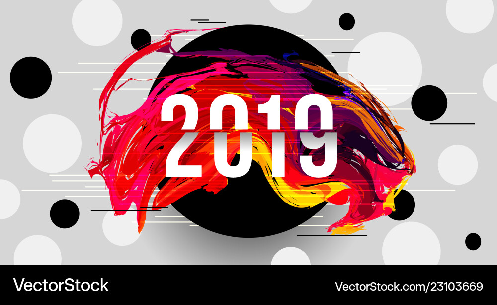 2019 glitched background design template 2019 glitched background design template vector image