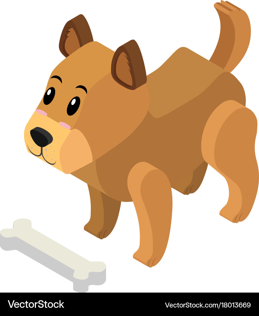 3d design for little puppy Vector Image