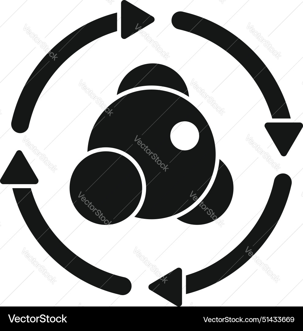 Abstract atomic structure icon with arrows Abstract atomic structure icon with arrows vector image