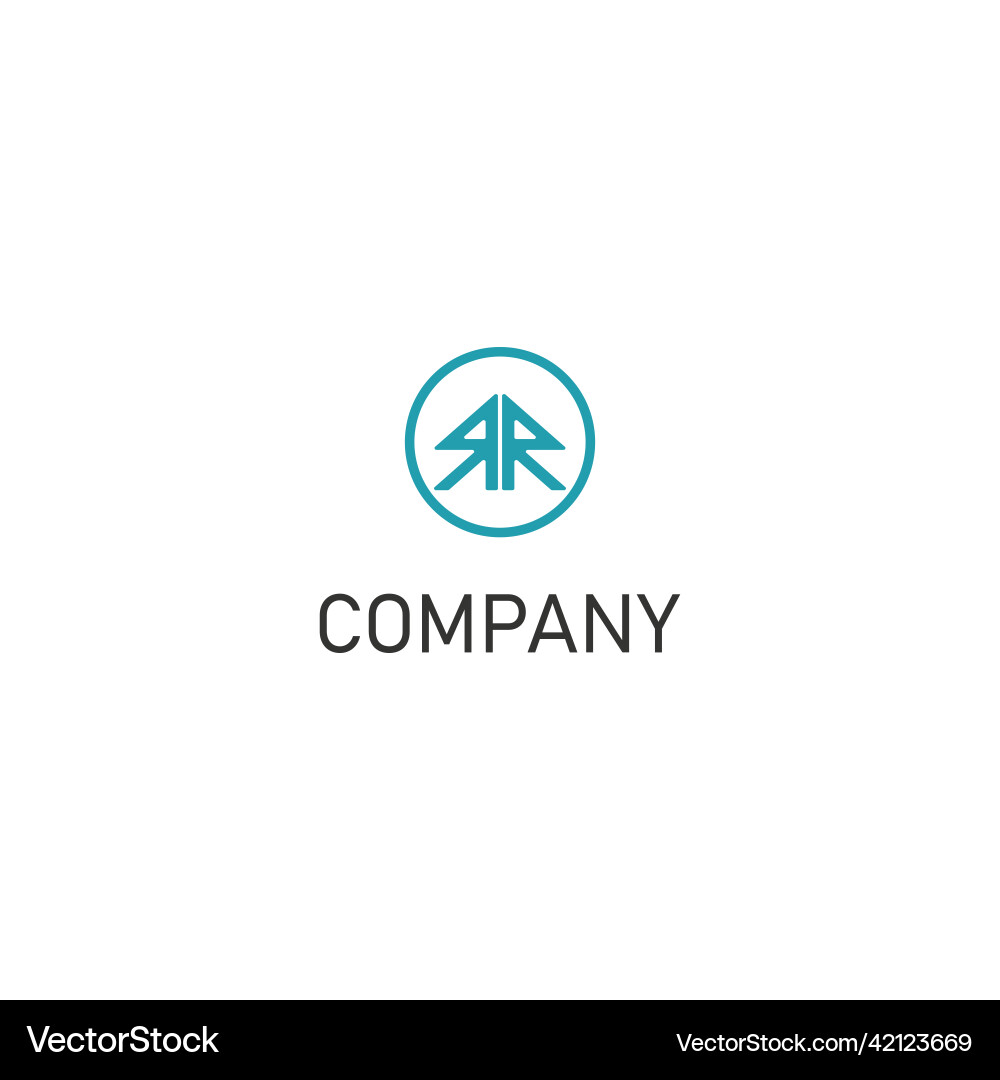 Abstract initial double r logo in blue cyan color Vector Image
