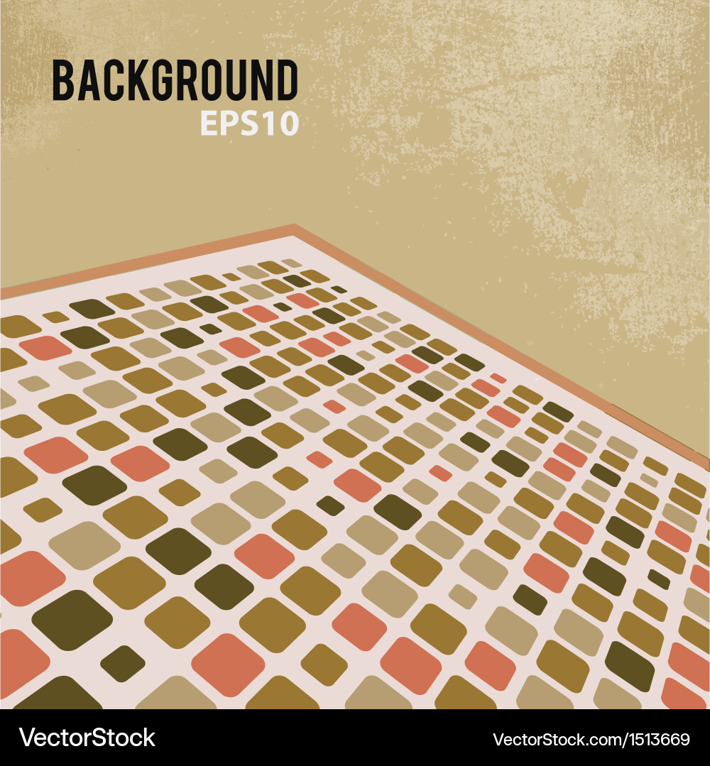 Abstract retro background with mosaic elements vector image