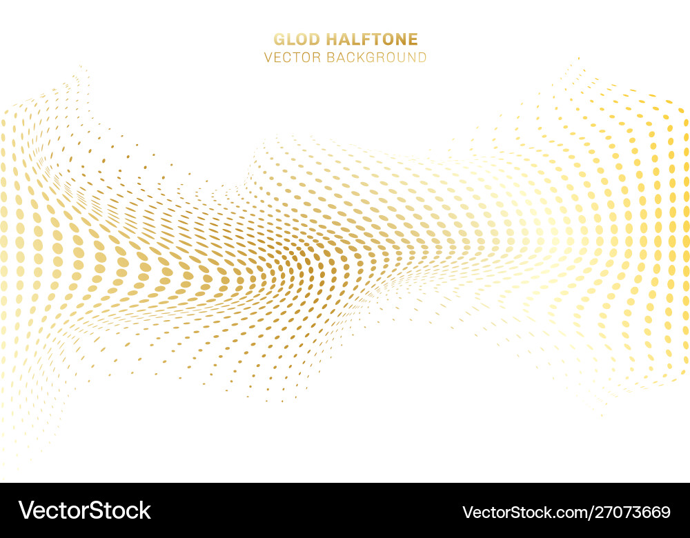 Abstract wave curve distort gold dots pattern Abstract wave curve distort gold dots pattern vector image