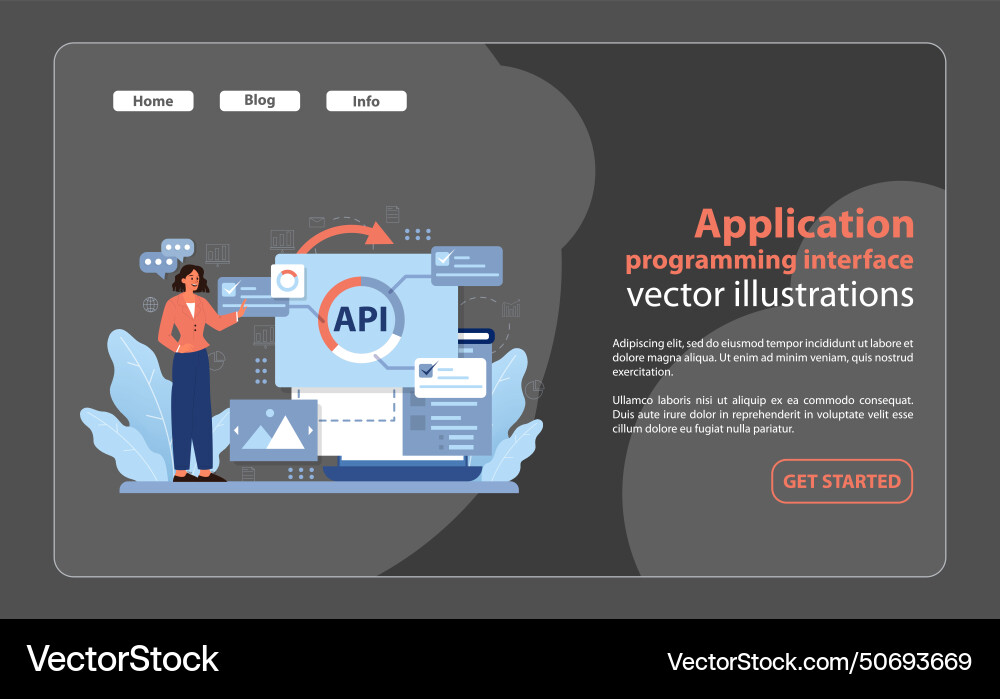 Api integration and development Royalty Free Vector Image