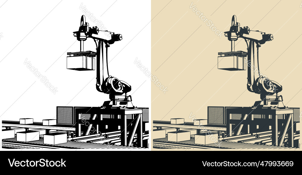 Automated conveyor Automated conveyor vector image