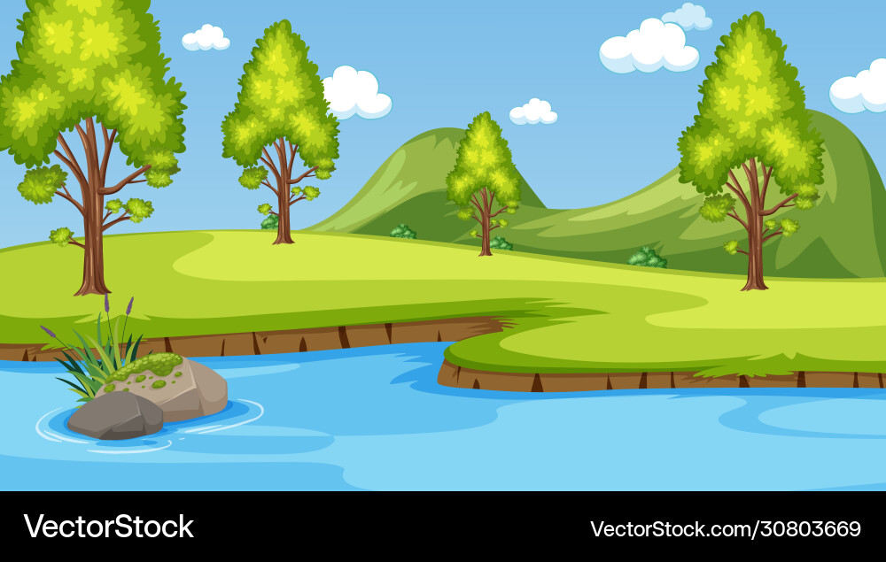 Background scene with many trees in park Background scene with many trees in park Vector Image