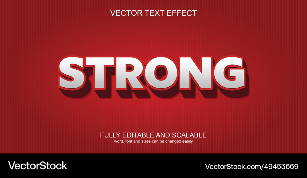 Bold 3D Text Effect vector image