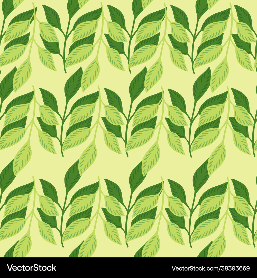 Botanic seamless pattern with simple leaves Botanic seamless pattern with simple leaves vector image