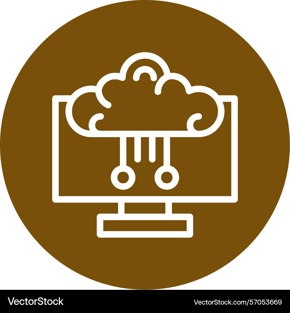 Brain computer interface line circle style icon Vector Image